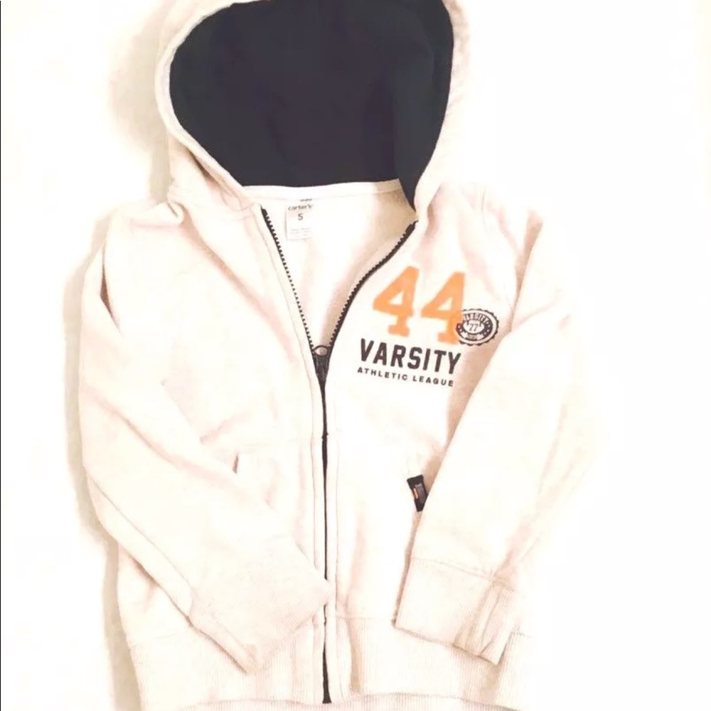 Carter's Boy Zip Up Hoodie Jacket Size 5 Beige